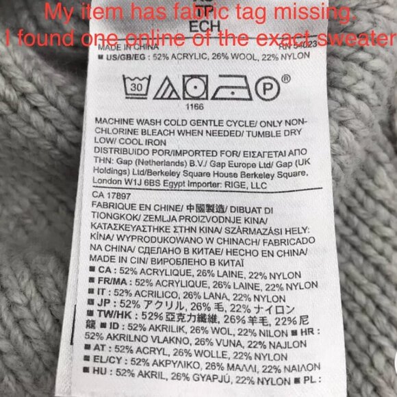 Banana Republic Sunday Sunday Wool Blend Grey Raglan Knit Crewneck Sweater Sz XS - Picture 13 of 13